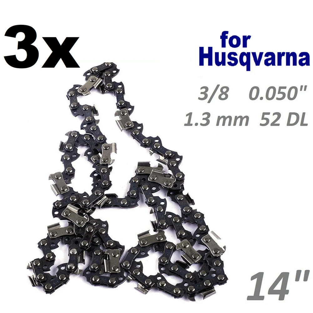 

3Pcs 14in 35cm Chainsaw Saw Chain 1.3MM 3/8 0.050" 52 Fits For HUSQVARNA 135 235 236 Chainsaw Saw Chain Blade Wood Cutting Part