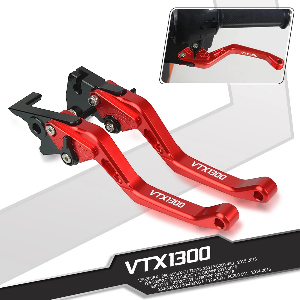 

For Honda VTX1300 RETRO 2003-2009 VTX 1300 VTX-1300 2004 2008 Motorcycle Adjustable Lever Short Brake Clutch Levers Handle Grips