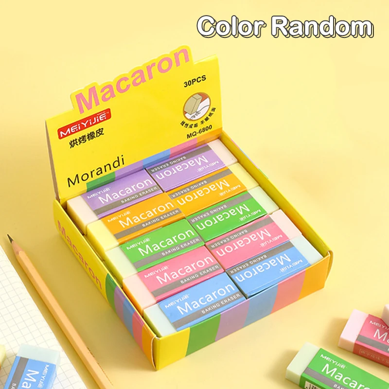 

Durable Pencil Eraser Macaron Color Less Crumb Eraser Kids Non-marking Correction Eraser Student School Stationery Children Gift