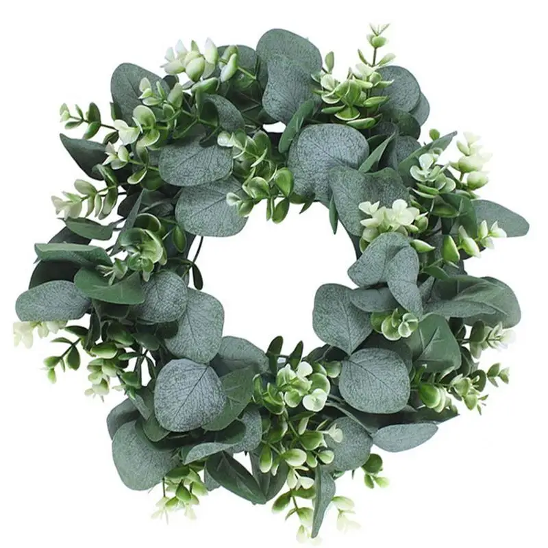 

Simulation Eucalyptus Wreath Round Leaf Decoration Wreaths Door Hanging Accessories Holiday Festival Door Hanging Decoration