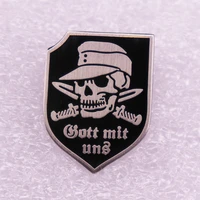 god is with us skull dagger jewelry gift pin wrap fashionable creative cartoon brooch lovely enamel badge clothing accessories