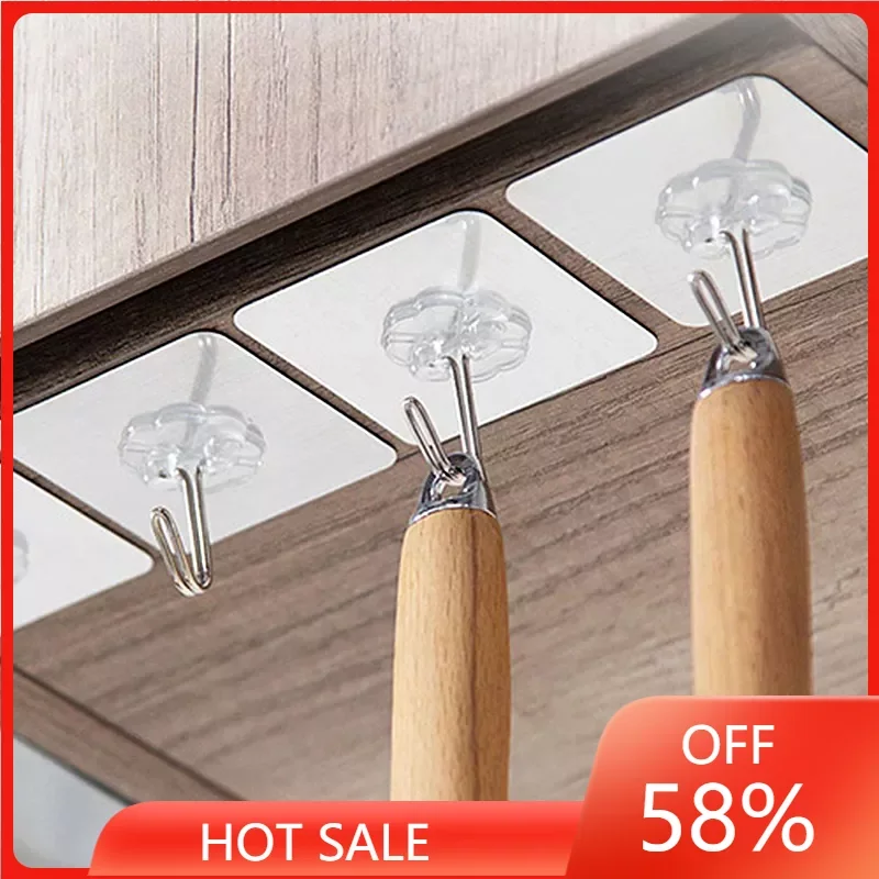 

20Pcs 6x6cm Transparent Strong Self Adhesive Door Wall Hangers Hooks Suction Heavy Load Rack Cup Sucker for Kitchen Bathroom