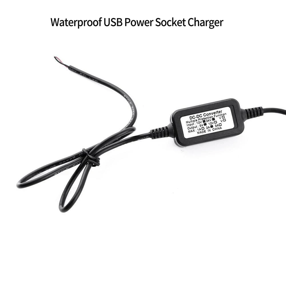 

Водонепроницаемая USB-розетка для зарядки мотоциклов, смартфонов, GPS, 12-24 В