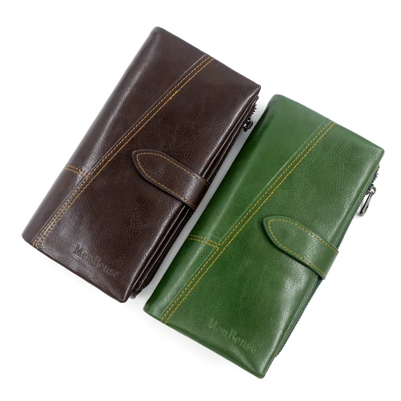 Wallet Men's business long fashion handbag Large capacity wallet PU leather Three fold men's purse handbag Mobile phone bag