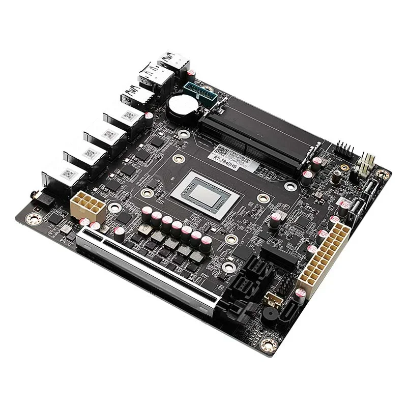 Новая материнская плата 9-Bay AMD Ry-zen 7 8845HS 9 7940HS USB4 4x i226-V 2 5G LAN 9xSATA3.0 PCIE X16 2xDDR5 17X1