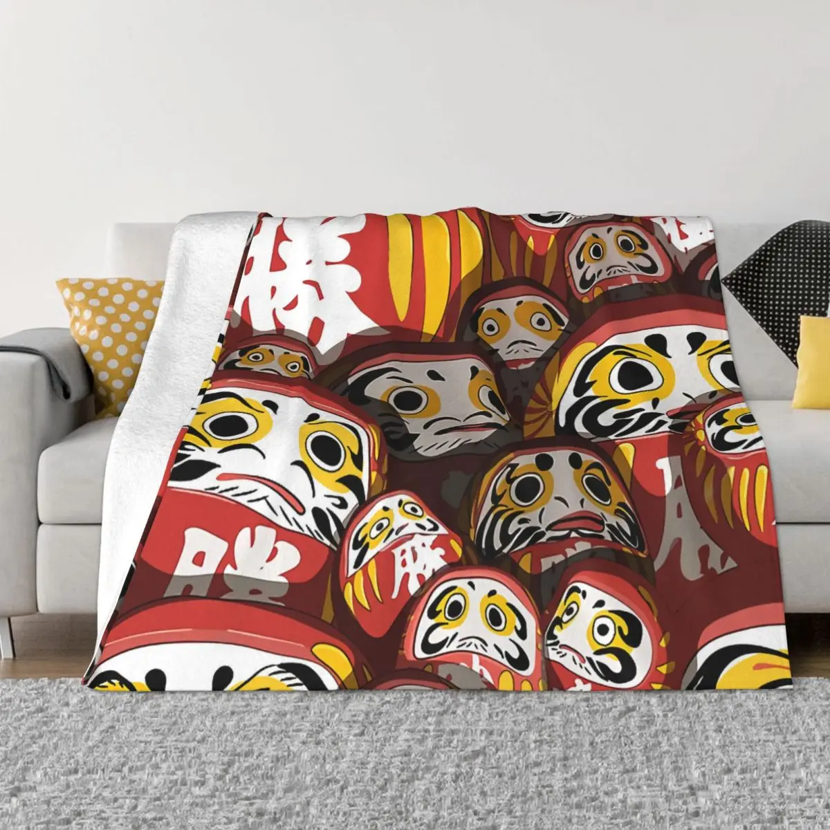 

Милые Мультяшные куклы Дарума, портативные теплые Пледы для постельных принадлежностей, путешествий