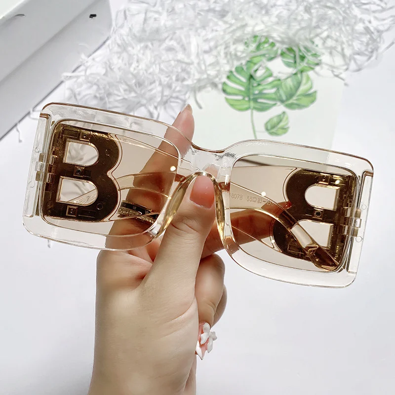

2023 Fashion Square Oversized Letter B Square Sunglasses Luxury Trend Women Men Retro rectangle sunglasses gafas de sol