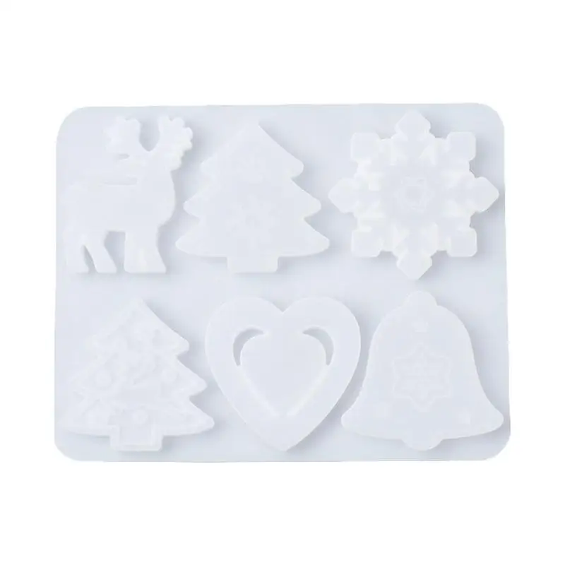 

DIY Resin Crystal Epoxy Mold Christmas Tree Snowflake Elk Pendant Keychain Listing Jewelry Silicone Mold Set