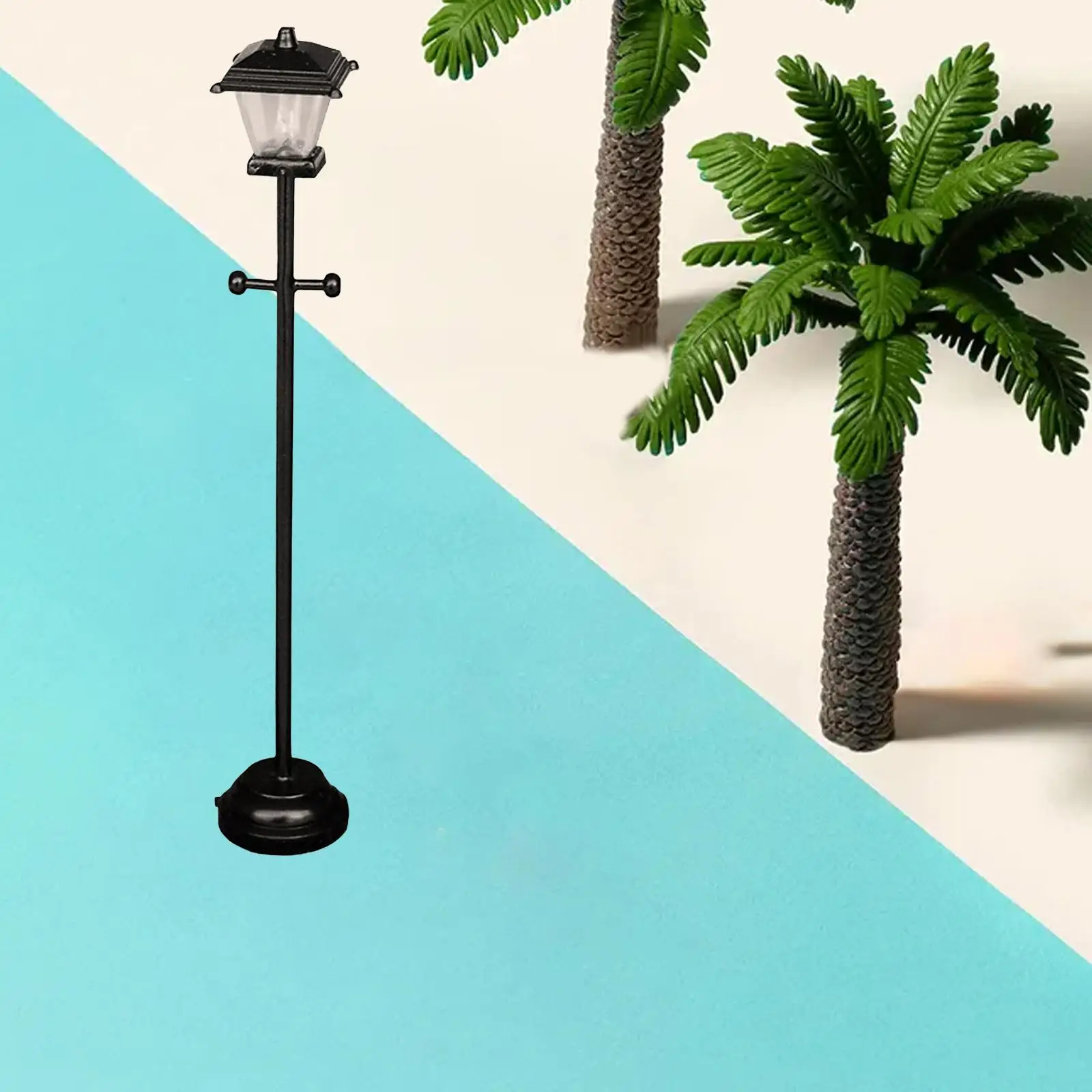 

Миниатюрные светодиодсветодиодный уличные фонари масштаб 1:12, лампа-столб для моделирования, ландшафта парка, украшения сада, ландшафта