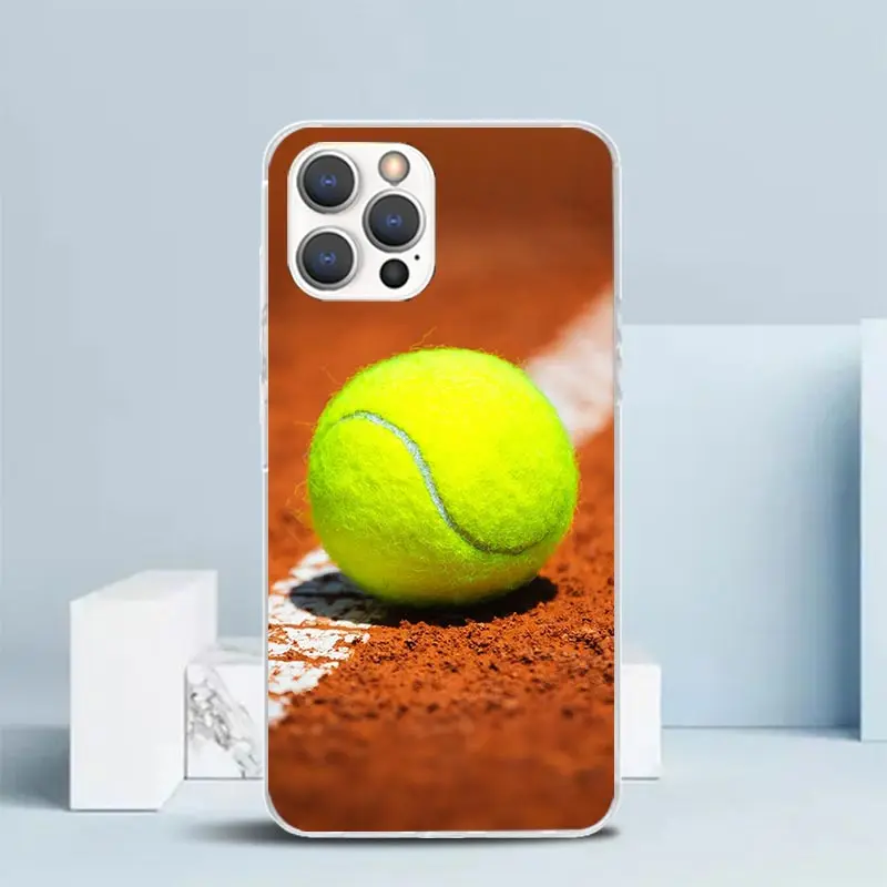 Фото Чехол для iPhone 16 17 Air 15 14 Pro Max 16E 17E 13 Mini 12 11 7 SE с принтом в стиле тенниса, мягкий, с рисунком, для моделей 16 17 A №2