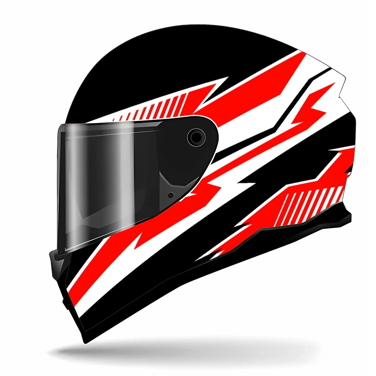 Бело-красные геометрические фигуры наклейки для мотоциклетного шлема