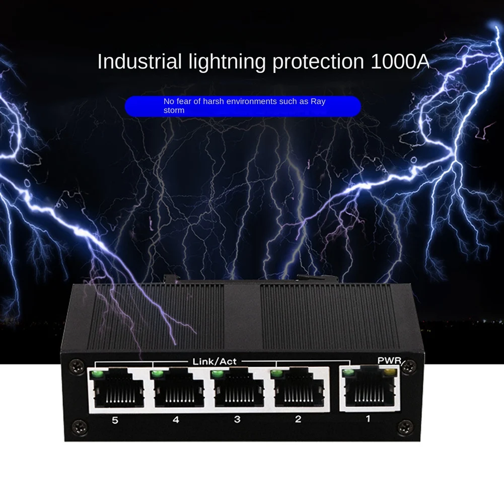 

5 Port 100Mbps Network Switch Ethernet Industrial Grade Switch Unmanaged Rail Type Industrial Network Splitter