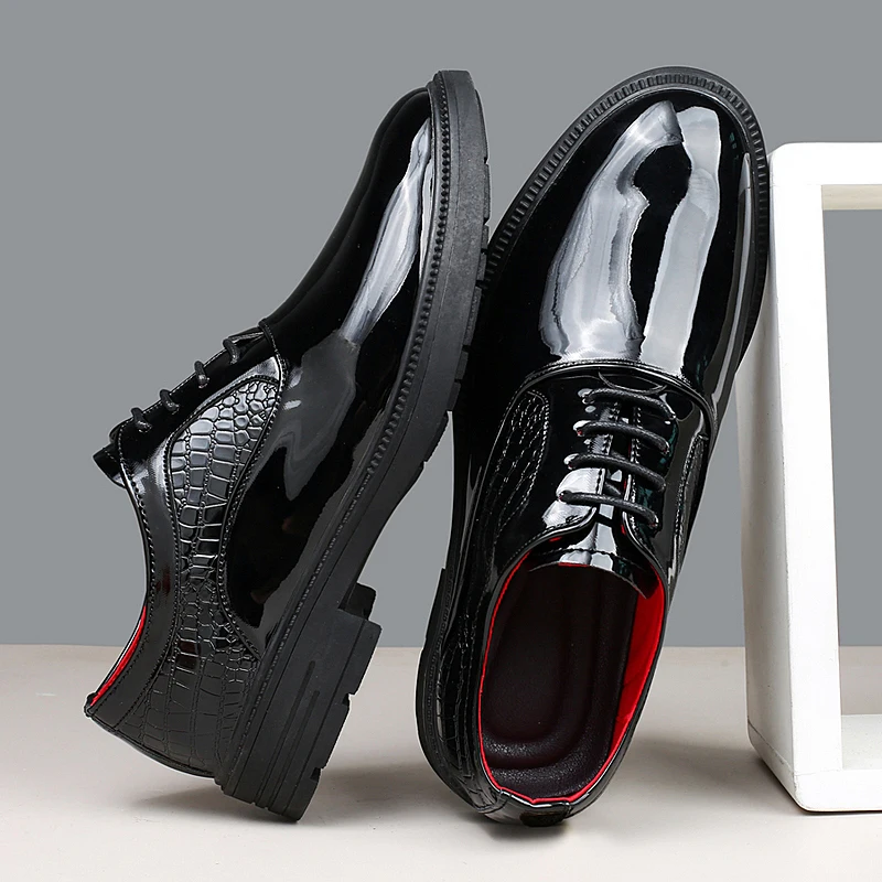 Модные мужские деловые модельные туфли красные белые офисные оксфорды роскошные