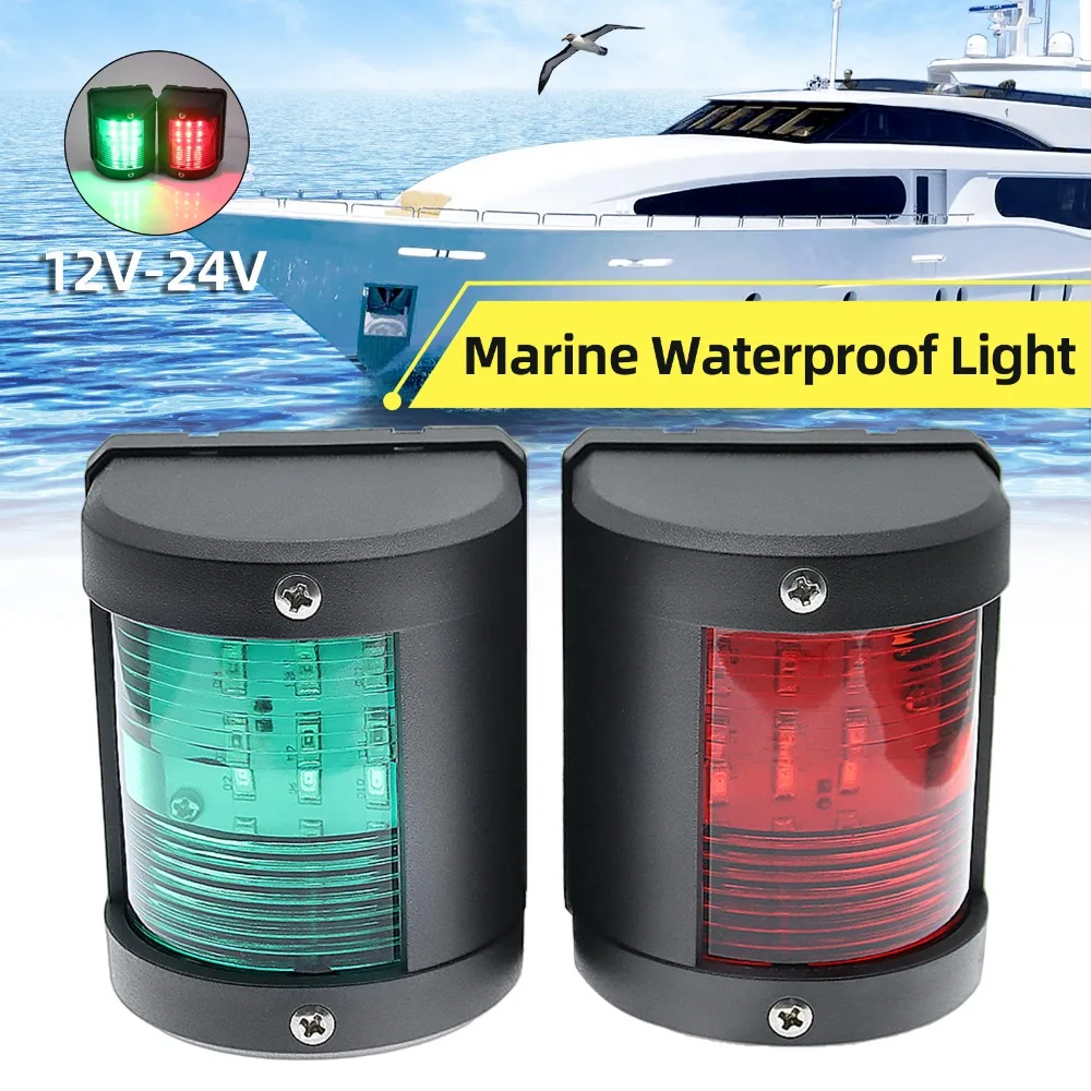 

Сигнальные огни для морской навигации, красный, зеленый цвет, искусственный якорь, лампа для плавания стандарта IP66 12 В 24 В, аксессуары для стайлинга скоростной лодки