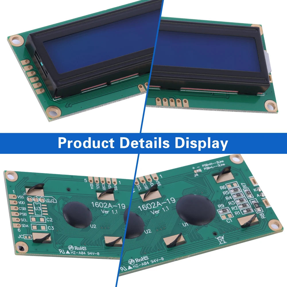 Синяя пленка с белыми буквами 1602A-19 символьный матричный экран 02X1 6 ЖК-дисплей 5 в