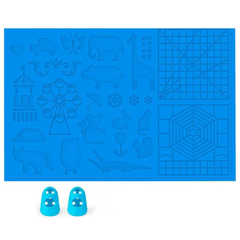 

3D Printing Pen Silicone Pad, With Variety Of Basic Templates, Printing Pen Pad Basic Template, With 2 Finger Protectors