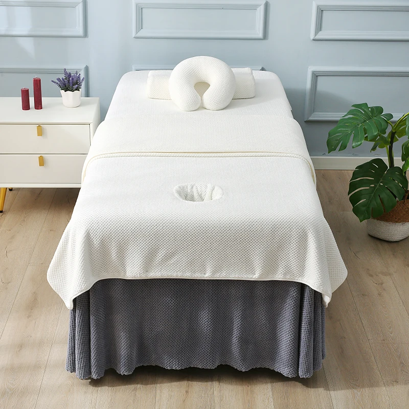 Beau Salon Bed Sheet Coral Velvet Towel Fashion Simple Gentle Skin-friendly Thick Solid Skin Management