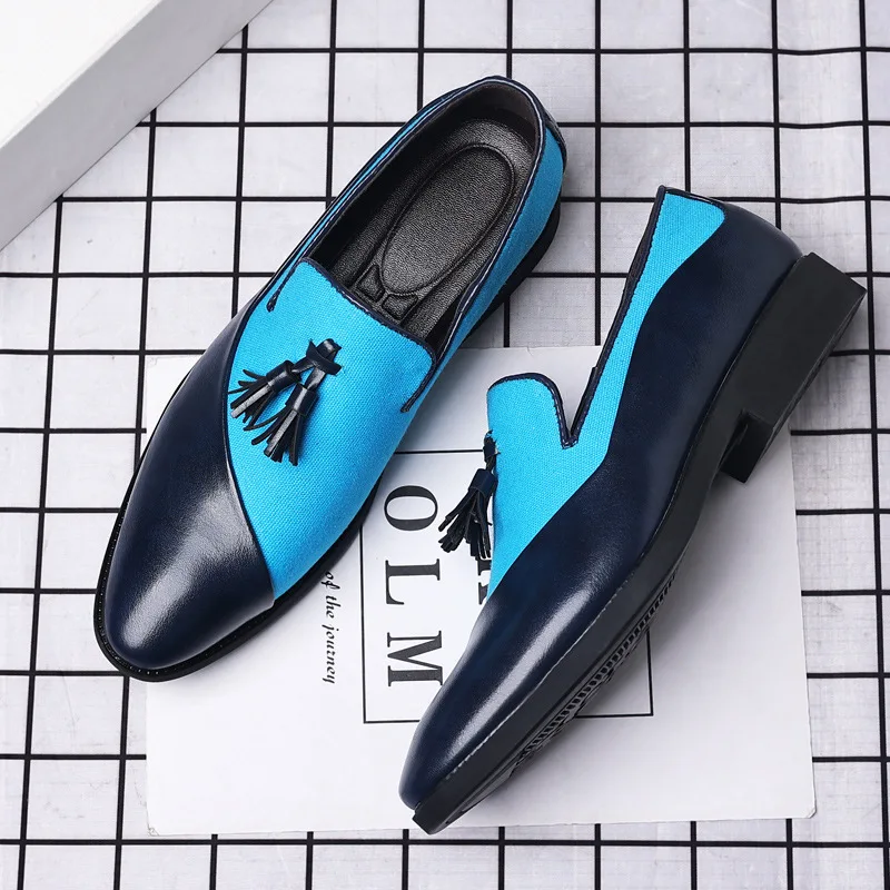 

2023 Brand Men Loafers Leather Shoes Vintage Slip-on Classic Casual Men Driving Shoe Wedding Male Tassel Pointed Dress Shoes