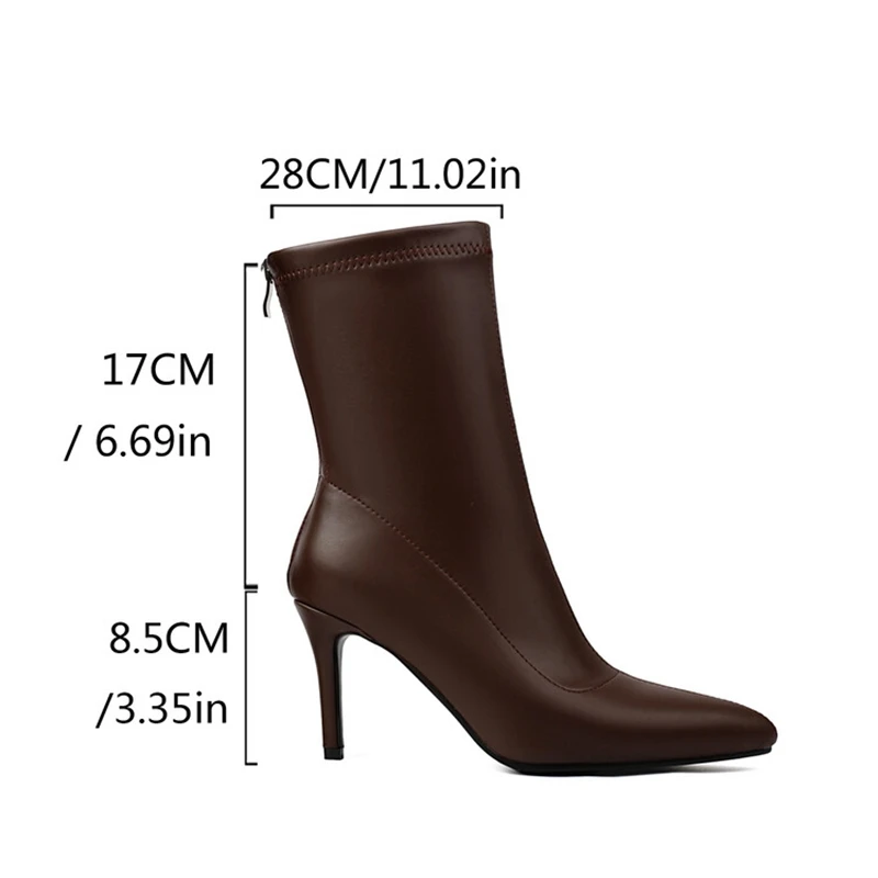 Модные ботильоны из искусственной кожи на шпильке высотой 10 см осенние ботинки