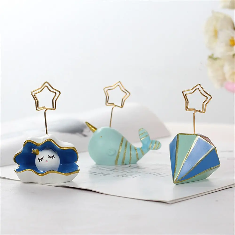 

School Supplies Desk Decorative Resin Rainbow Card Holder Note Holder Wedding Party Clips Photo Card Memo Clip
