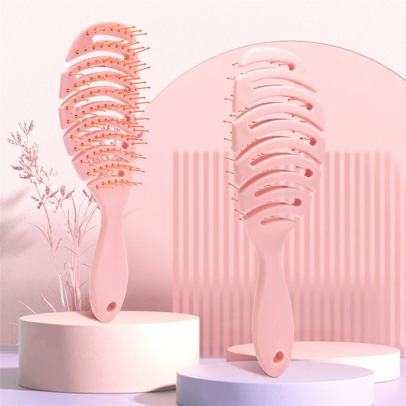 

Hair Scalp Massage Curved Comb Women Wet Dry Curly Detangle Hair Brush for Coily Thick Long Hair Brush Hairdressing Styling Tool