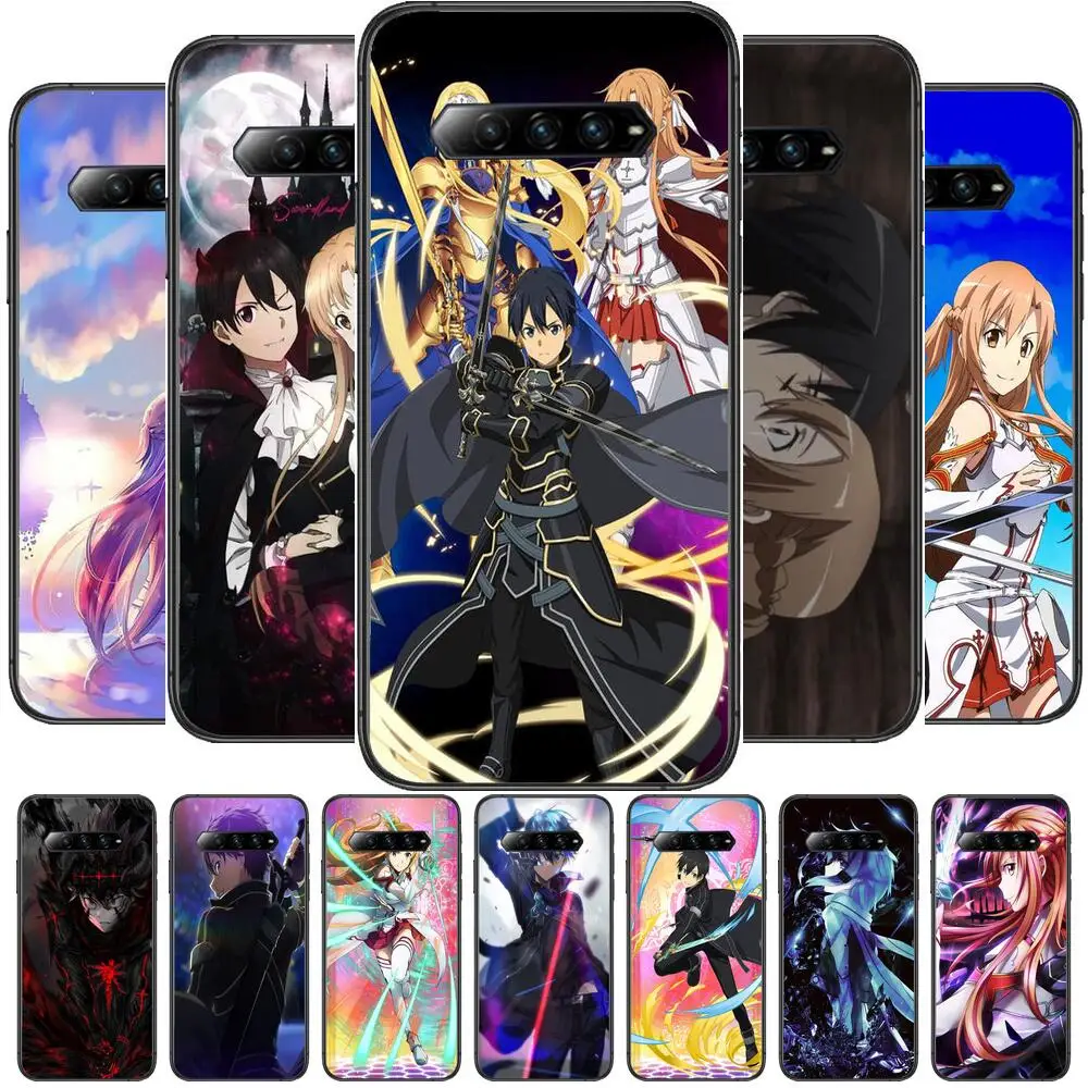 

Hot For xiaomi redmi Black Shark 4 Pro 2 3 3s Cases Helo Phone Case Black Cover Sword Art Online