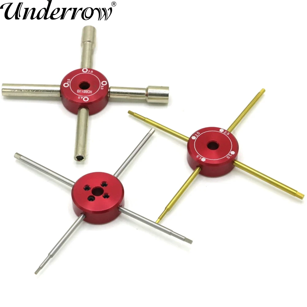 

Cross 4 in 1Hex Screw Driver Tools Set 1.5/2/2.5/3mm for RC Helicopter Car boat Tools RC Tool