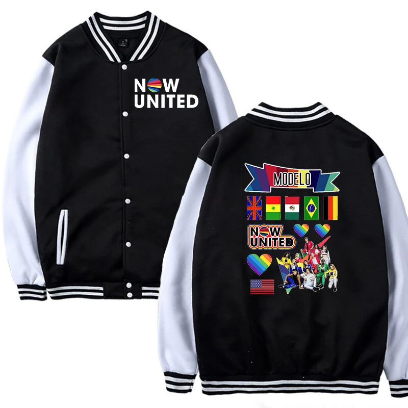 

Black Now United Baseball Jersey Men 2020 Now United-Better Album Jackets and Coat Hoodie Men UN Team Sweatshirt Streetwear