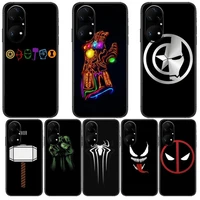 special offer marvel sign phone case for huawei p50 p40 p30 p20 10 9 8 lite e pro plus black etui coque painting hoesjes comic f