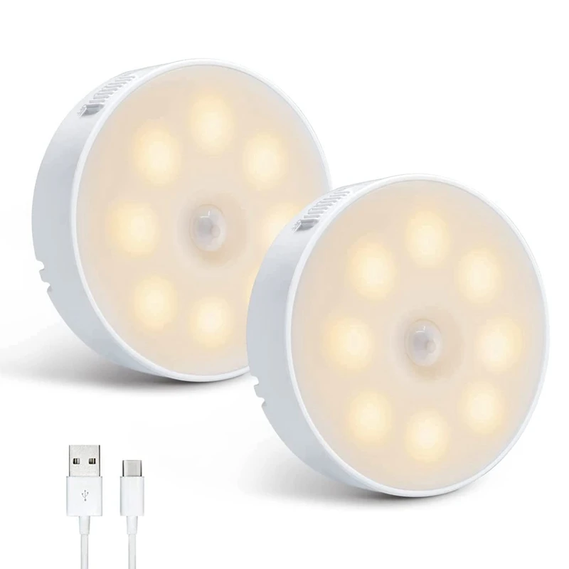 

Motion Sensor Night Light,8 Leds, Warm White Light Suitable For Kids, Adults, Bathroom, Cabinet, Stairs, Hallway