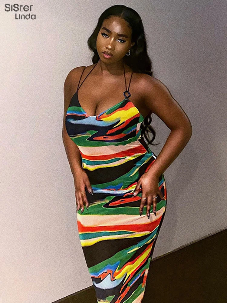 

Женское платье-макси на бретельках, с низким вырезом на спине