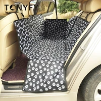 dog seat cover waterproof oxford fabric paw pattern pet car seat cushion car rear back mat pet travel cat dogs cushion protector