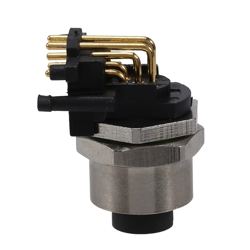 

Plastic Base Waterproof Aviation Plug Aluminum Alloy M12-5 Pole Female Chassis Bent Pin