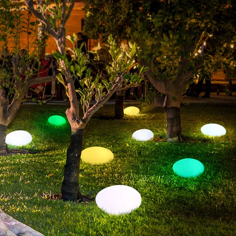 

LED Stone Light Lawn Lamp Garden Outdoor Lighting Rechargeable Bedroom Floor Lamp Camping Party Remote Control Glowing Pebbles