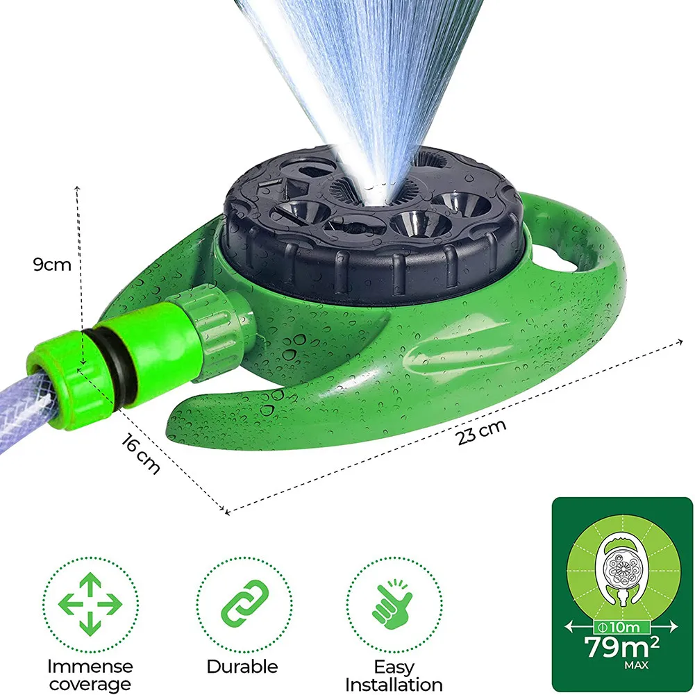 

1PC Garden Watering Sprinkler 360° 9 Different Functions Irrigation Watering Spray Grass Lawn Rotary Watering Sprinkler Newly