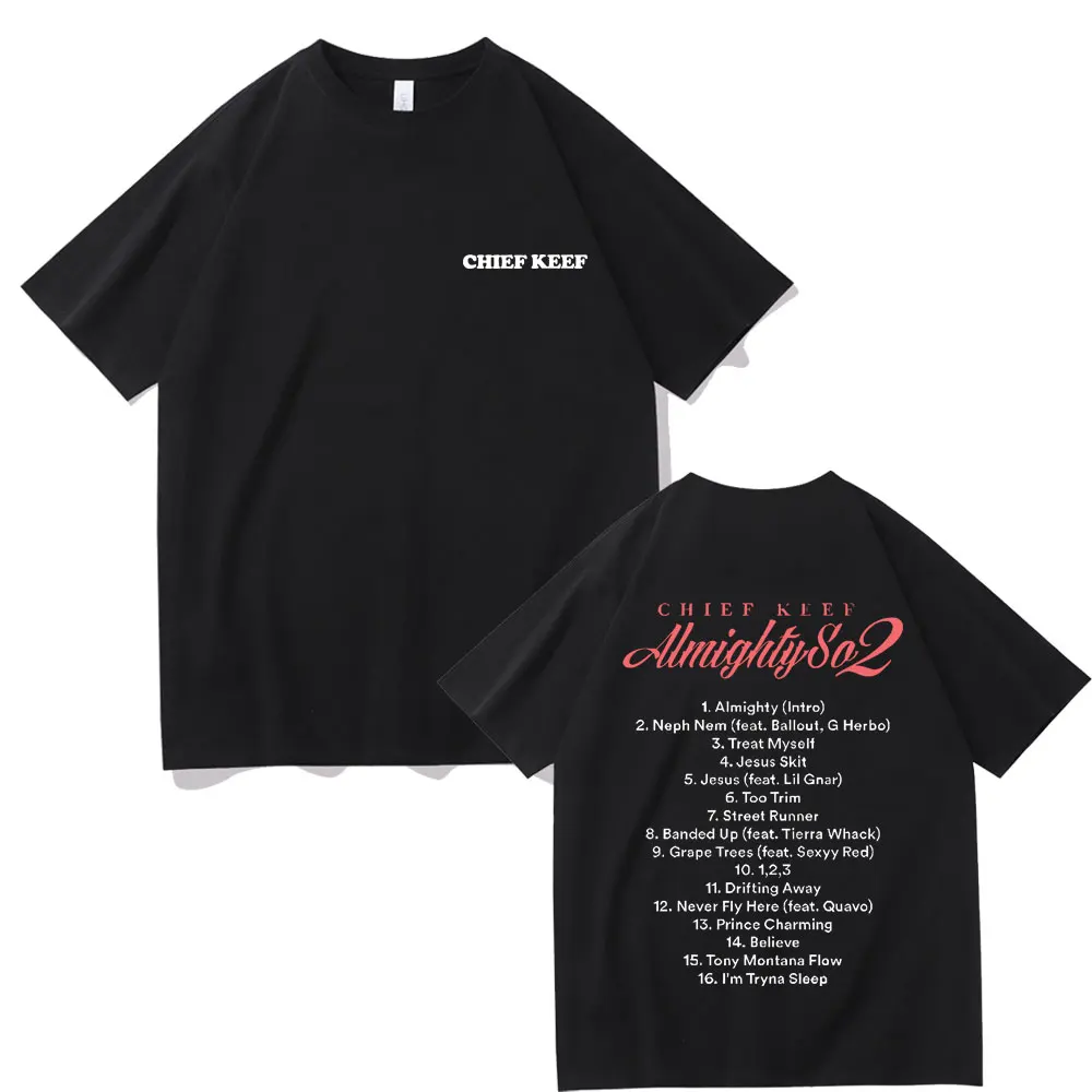 Фото Hot Sale New Rapper Chief Keef Almighty So 2 Album Graphic T Shirt Men Women Hip Hop Rap Oversized Tshirt Men's Fashion T-shirts №1