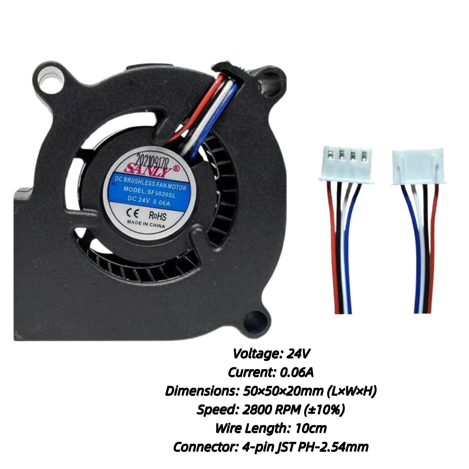 Фото Центробежный вентилятор SANLY SF5020SM SF5020SL F5020 50 мм, 24В/12В |   Сверхтихий турбовентилятор для очистителя воздуха, увлажнителя, охлаждения станков с ЧПУ №2