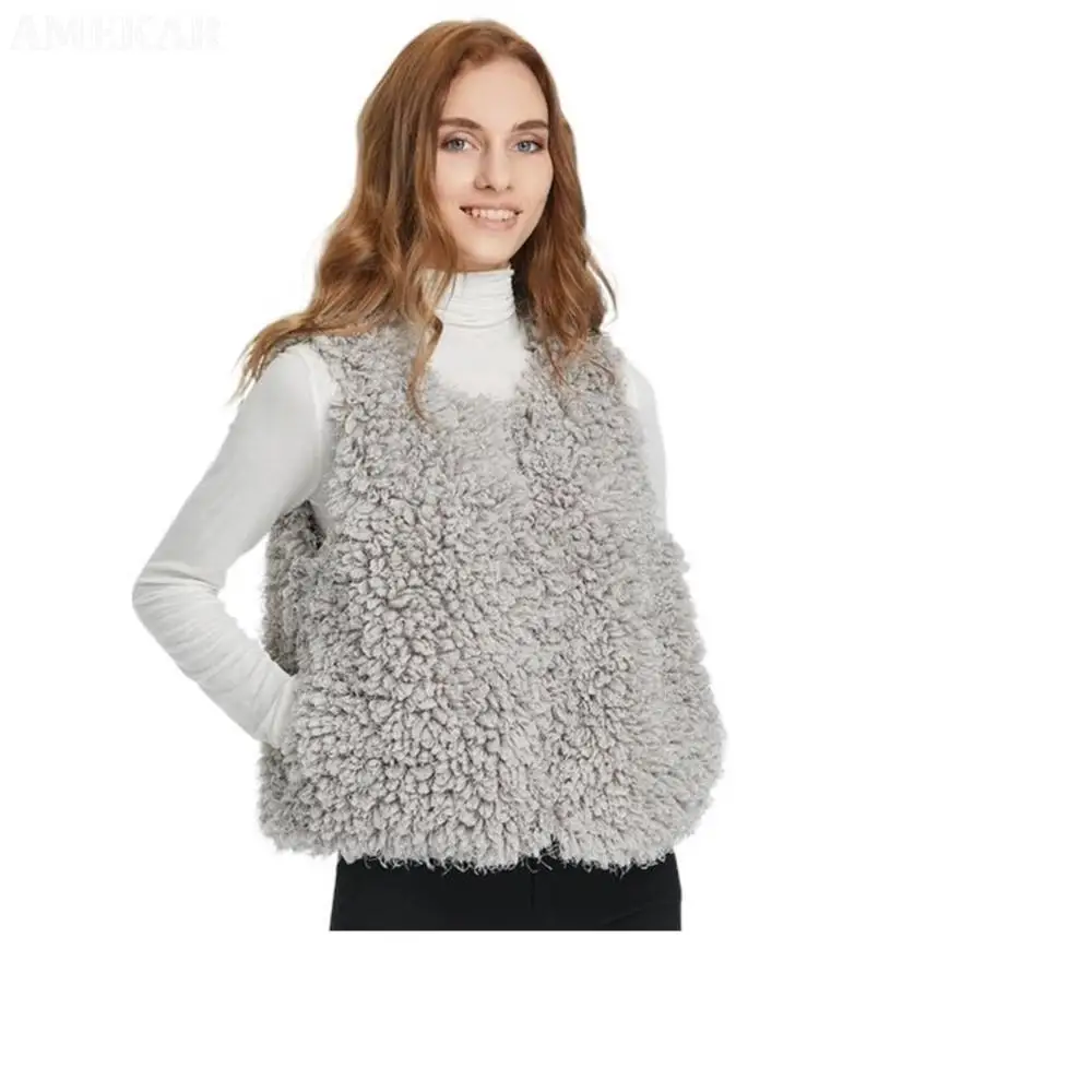 Winter Warm Real Fox Fur Women Vest Ladies Luxury Soft Pure Color Leisure Sleeveless Fur Jackets Fluffy Women's Fur Coat