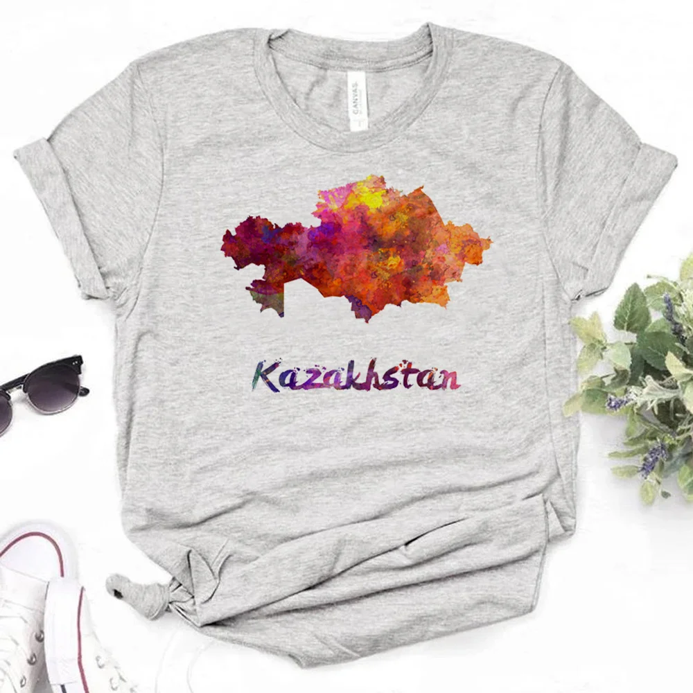 

Казахский Топ, Женская комиксная футболка, одежда Харадзюку для девочек