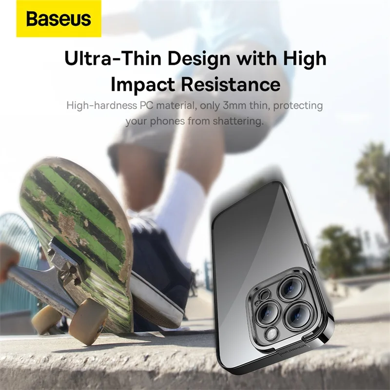 Baseus Magnetic Plating Case For iPhone 14 Pro Max 2022 New Protective Phone Case Transparent Shockproof Magnet Back Cover Funda