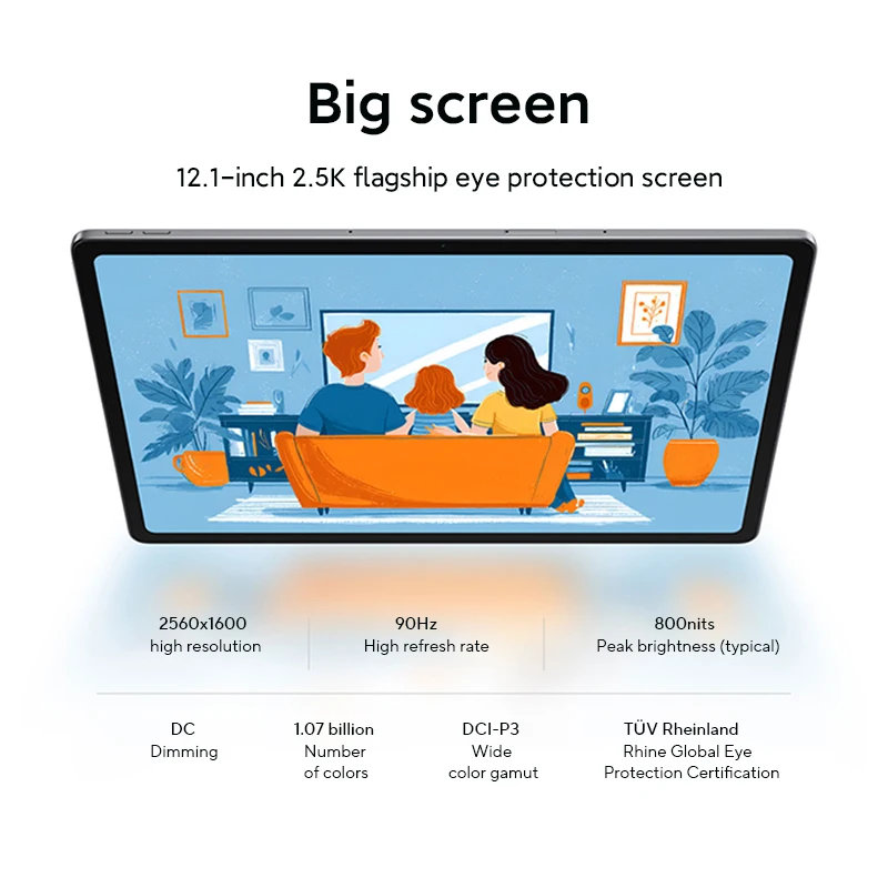 Фото Оригинальный планшет Lenovo Xiaoxin Pad 12.1, китайская версия, MediaTek Dimensity 6400, 12.1'', 90 Гц, 10200 мАч, зарядка 45 Вт, планшетный ПК №5
