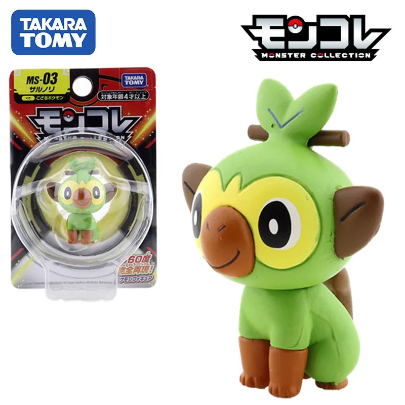 

Takara Tomy Pokemon Monster Collection Series Ms-03 Grookey Model Character Toy Ornament Car Decoration Pvc Kids Christmas Gift