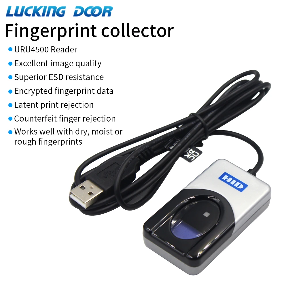 

ilé4500 Цифровой персональный USB-биометрический сканер Устройство считывания пальцев Бесплатный SDK Оптический датчик отпечатков пальцев Цифровой Persona U.are.U 4500