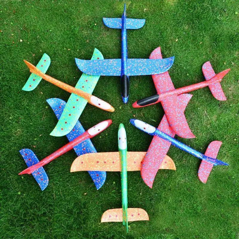 

48cm Large EVA Foam Aircraft Toy Hand Throw Flight Glider Aircraft Airplane DIY Model Toy Throwing Roundabout Airplane Kid Gift