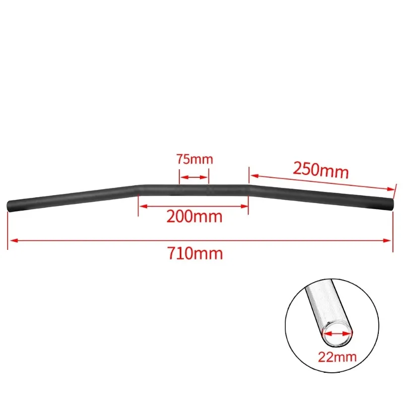 

Руль для мотоцикла, руль для мотокросса, ретро-ручка, прямая ручка для скутера, чоппера, кафе-гонщика, универсальный 22 мм