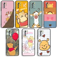 beautiful winnie the pooh phone case for xiaomi redmi note 4x 5 5a32gb 6 7 8t 8 9 9t 9pro max 9s pro black luxury silicone