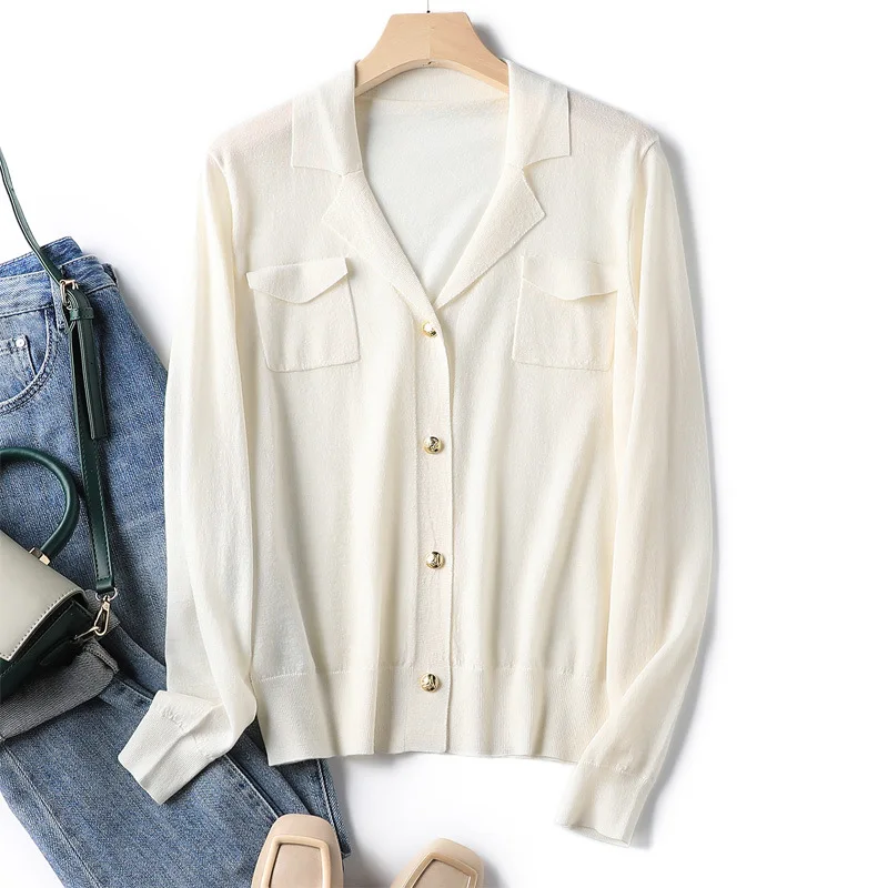 

Воротник и сумка с V-образным вырезом и длинными рукавами женский шерстяной свитер