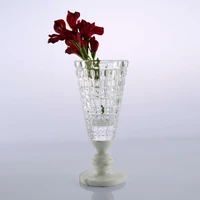 luxury Marble tall handmade glitter K9 crystal flower vases for Wedding  Centrepiece