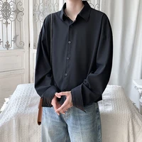 grey black white shirt men fashion society mens dress shirt korean loose casual long sleeve shirt mens formal shirt s 4xl