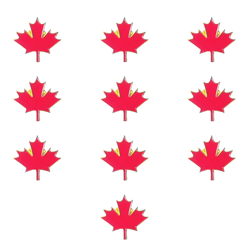 

10pcs Brooch Stylish Fashion Creative Unique Metal Badge Brooch Maple Leaf Brooch Maple Leaf Badge